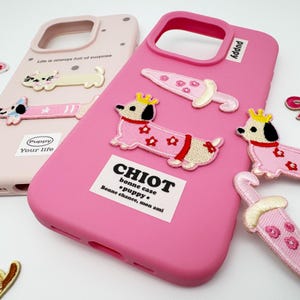 Cute pet phone case/puppy&cat phone case/personalised phone case/iPhone13 14 15 16 case/3D embroidery phone case/gift for her/special love