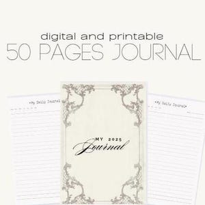 Minimalist Digital Journal | Aesthetic journal & notebook. Digital and printable pages. Customizable journal for planning.