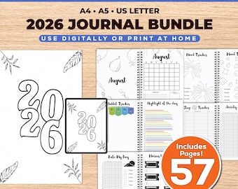 2026 ULTIMATE Journal Bundle - PRINTABLE Calendar - Digital Planner - A4,A5,LETTER, Size