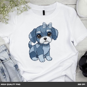 estampa de cachorro png | arte de cachorro em patchwork jeans | clipart retrô de animais | design de camiseta unissex | sublimação engraçada de cachorro | png de animal de estimação vintage