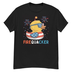 Funny Duck Firequacker American Flag Patriotic 4th Of July T-Shirt
