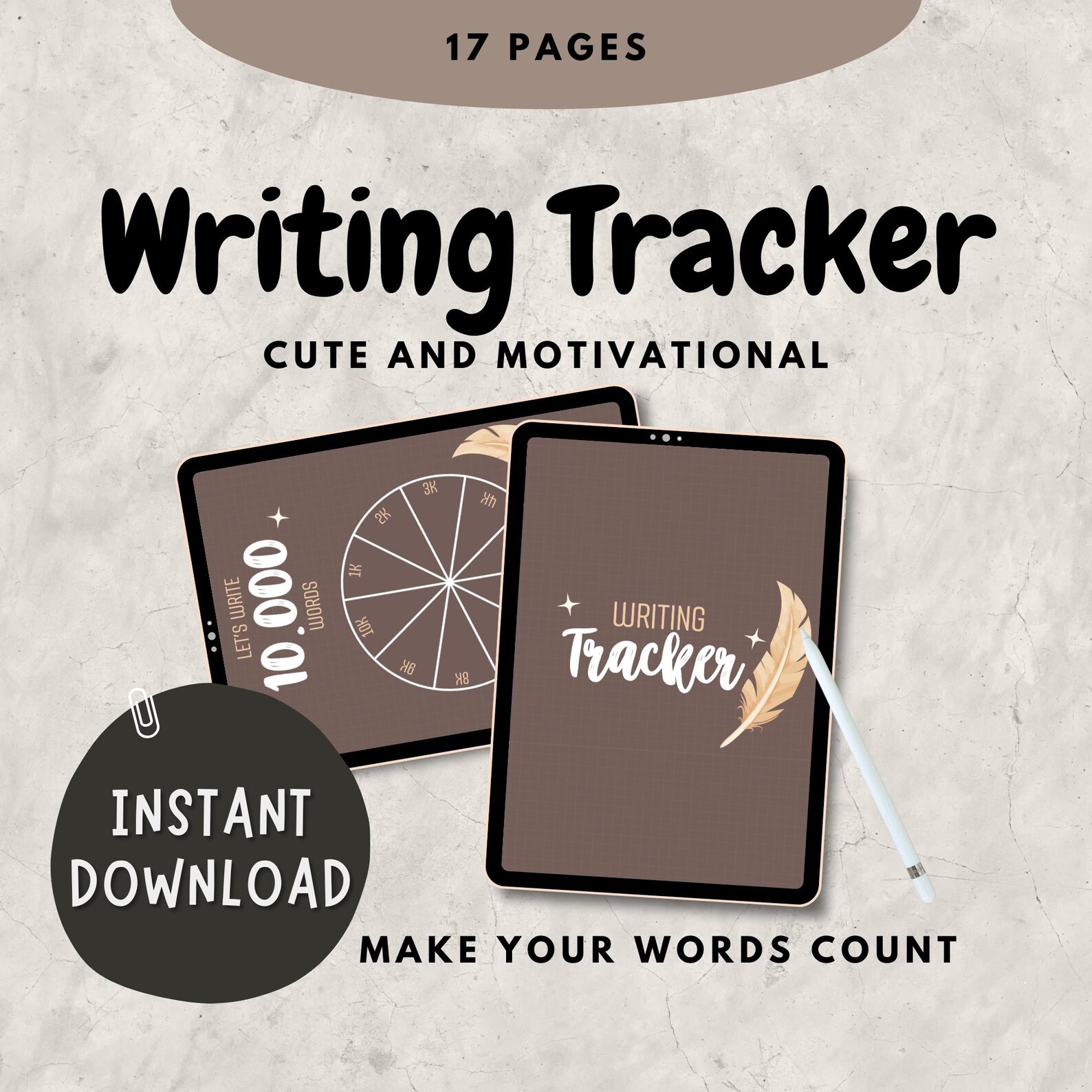 Digital Writing Tracker for Goodnotes or Procreate – Aesthetic Book ...