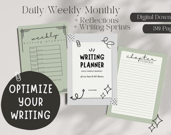Printable Writing Tracker | wordcount log and writing planner | writing template for authors