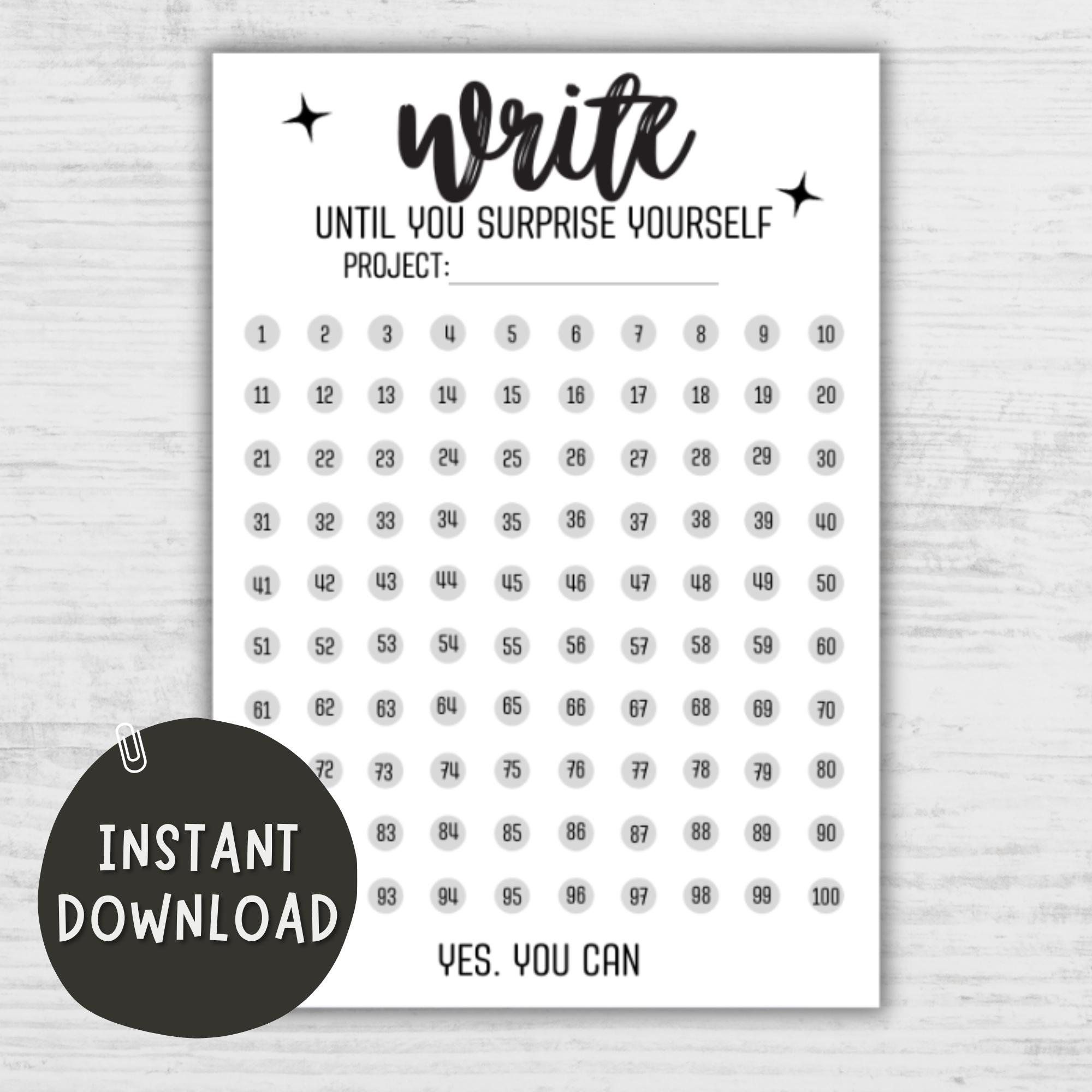 Printable Word Count Tracker | Writing Tracker PDF | 5 Versions | A4 ...