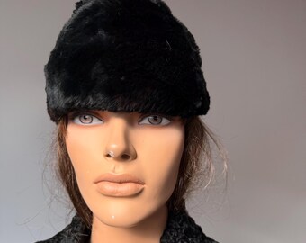 Excellent Black Rabbit Fur Hat Cap Women Woman Size All - Etsy display picture 2