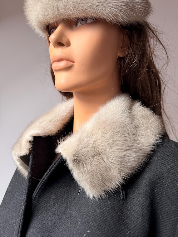 Vintage Sapphire Mink Fur Collar | Luxury Scarf Trim, 1980s