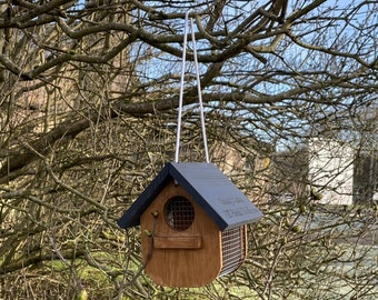 Peanut Bird Feeder House, Can be personalised.