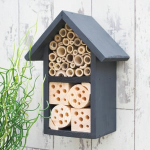 Upgrade to a two tier hotel. Two tier bee hotel in urban slate.