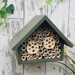 Bee Hotel, Bee House, Large, in 'Old English Green'. Can be personalised for Mothers Day! FREE DELIVERY!