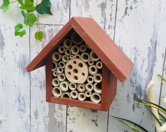 Bee House, Bee Hotel, Insect Hotel, Brown. One Tier, Can be personalised. FREE DELIVERY!