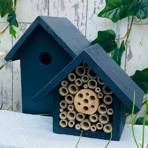 Upgrade to a Birds and the Bees set which includes a single tier Bee hotel along with the bird box. Urban Slate. Helping all the tiny wildlife in your garden.