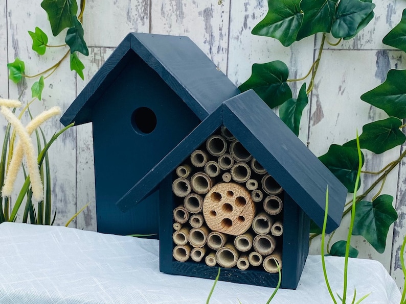 Upgrade to a Birds and the Bees set which includes a single tier Bee hotel along with the bird box. Urban Slate. Helping all the tiny wildlife in your garden.