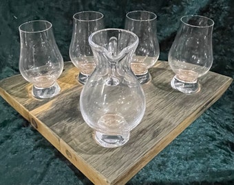 Sale! Whisky barrel glass holder, with glasses and water jug FREE DELIVERY!