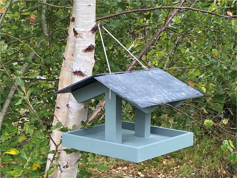 Table à oiseaux suspendue, cadeau de Noël. Aidez les oiseaux cet hiver. image 2