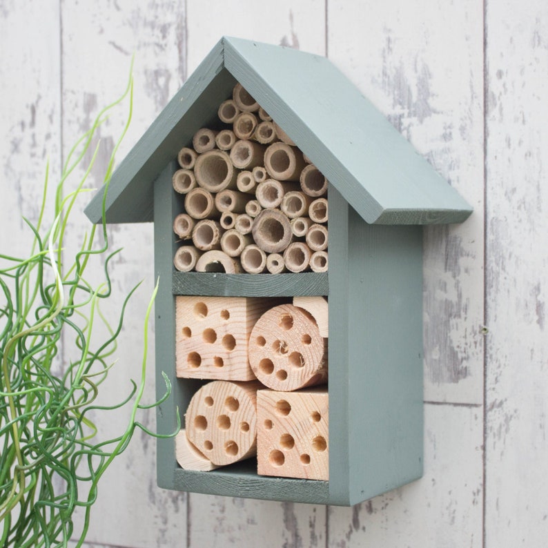 Mothers Day Gift, Mason Bee House, Bee Hotel, Wildlife House, Solitary Bee Hotel, in 'Wild Thyme'. Can be personalised. FREE DELIVERY image 7