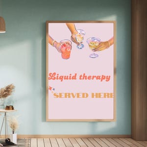 Trendy decor barwagen, cheers-print, leuke keukenkunst, poster meisjesjaren, meisjesnachtposter, retro cocktailprint, digitale print jaren 70-stijl
