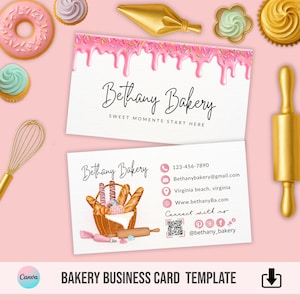 Bakery Business Card | Business Card |  Bakery Card | Editable Business Card |  | Sweet Shop Business Card.