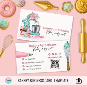 Bakery Business Card | Business Card | QR Bakery Card | Editable Business Card |  | Sweet Shop Business Card.