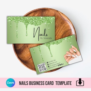 Bearbeitbare Visitenkarte Vorlage für Nagelstudio - Elegantes & Professionelles Design| Visitenkarte für Manikürist