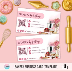Bakkerijvisitekaartje | Visitekaartje | QR-bakkerijkaart | Bewerkbaar visitekaartje |  | Visitekaartje voor snoepwinkel.