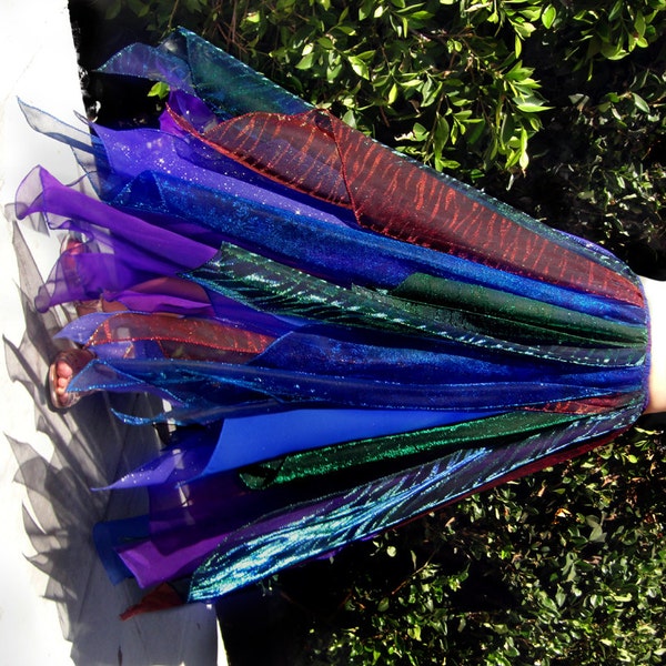 Ameynra belly dance fashion skirt. Peacock color, sparkling, size M, new