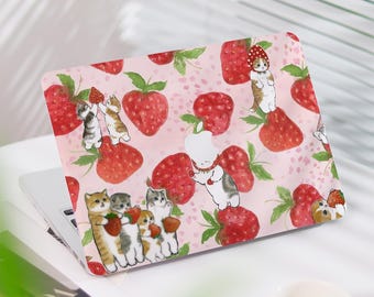Strawberry Cats Case Macbook Pro 13 inch Case | Hard Laptop Case for Macbook Air 13/11 Pro 13/14/15/16 2023 2024 M2 2025 | Laptop Case Cover