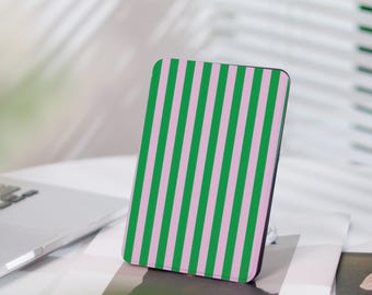 Green Stripes Kindle Case, Kindle Paperwhite Case 1/2/3/4, Kindle 2022，Kindle 10/11 Case, Double Sided Printing Kindle Case with Hand Strap