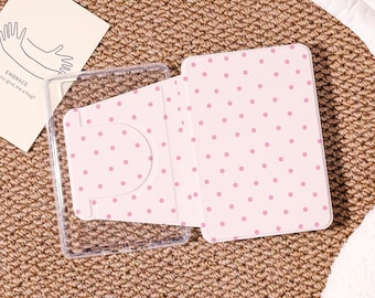 Pink Polka Dot 360 Kindle Case, Kindle Paperwhite Case 1/2/3/4, Kindle 2022, Kindle 10/11 Case, Trendy 360 Kindle Case, Magnetic Kindle Case
