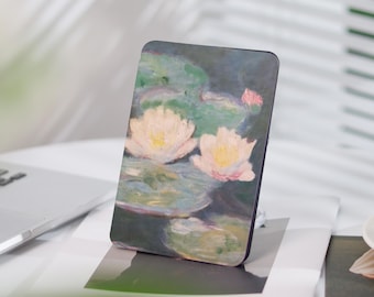 Monet Lotus Kindle Case, Kindle Paperwhite Case 1/2/3/4, Kindle 2022, Kindle 10/11 Case, Dwustronny druk Kindle Case z paskiem na rękę