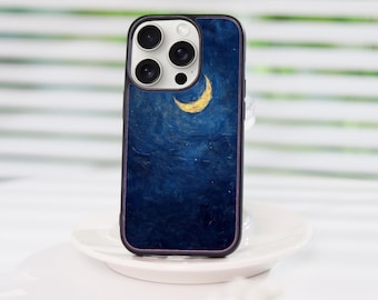 Capa para iPhone Night Sky Moon, iPhone 16/15/14+ Pro/Pro Max, capa para iPhone 16/15, capa para iPhone 11 Pro, capa para iPhone 13, capa para iPhone 12, capa
