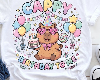 Capybara Birthday Party PNG Design: Capy Celebration Graphic