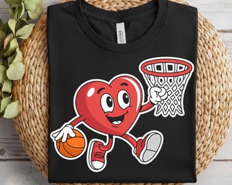 Basketball-Herz Valentine PNG, Sport-Liebes-Design