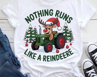 Nothing Runs Like A Reindeer Png, Christmas Tractor Shirt (Digital Download)