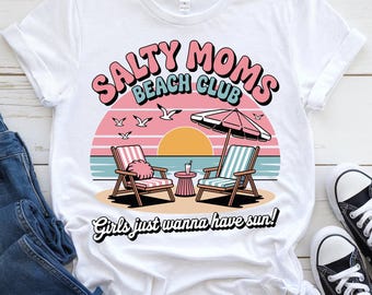 Salty Moms Beach Club PNG, Summer Shirt Design (Digital Download)