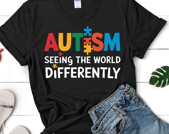 Diseño de rompecabezas de concientización sobre el autismo: ver el mundo de manera diferente (PNG/SVG)