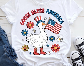 Goose Bless America PNG, Patriotic 4th of July (Digital Download)