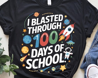 100 Days of School PNG, Space Design (Digital Download)