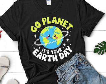 Go Planet Earth Day SVG, Smiling Earth Design (Digital Image)