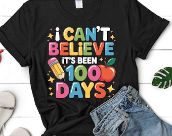 100 Days of School Png, I Can't Bee-lieve It Design (Digital Download)