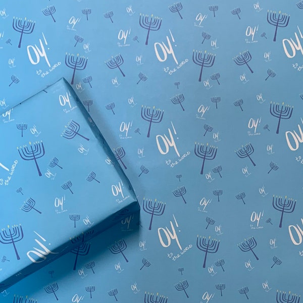 Oy! to the World - Hanukkah Wrapping Paper (4 pieces)