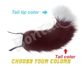 Pup Show Tail Sleeve – 24&quot; Dual-Color Fur Cover with Custom Tip for 20–22&quot; Silicone Tails