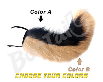 Pup Show Tail Sleeve – 24&quot; Two-Tone Fur Cover with Custom Top & Bottom Colors for 20–22&quot; Silicone Tails