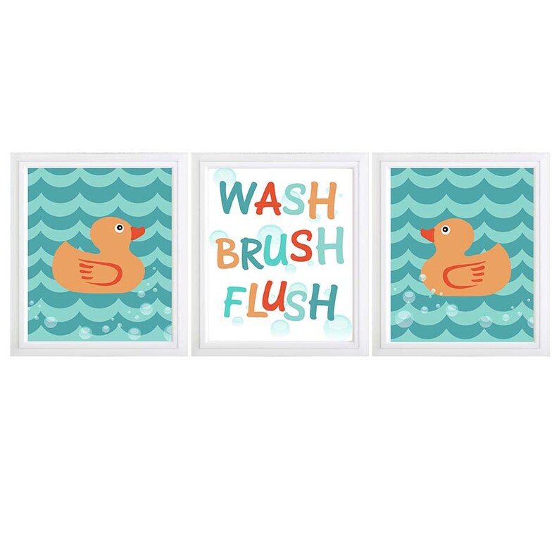 Kids Bathroom Art Kids Bathroom Decor Rubber Duckie Etsy