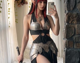 Damespantserset Renaissance Fair Cosplay Ridderkostuum Metalen Beha Taillepantser Tassets
