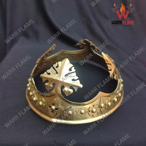 Medieval King Crown – Brass Royal Headpiece for LARP, Cosplay, Renaissance Faire & Knight Costume | Handmade Armor Crown
