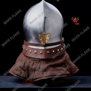 Back view of gothic knight helmet handcrafted by WARR FLAME artisans