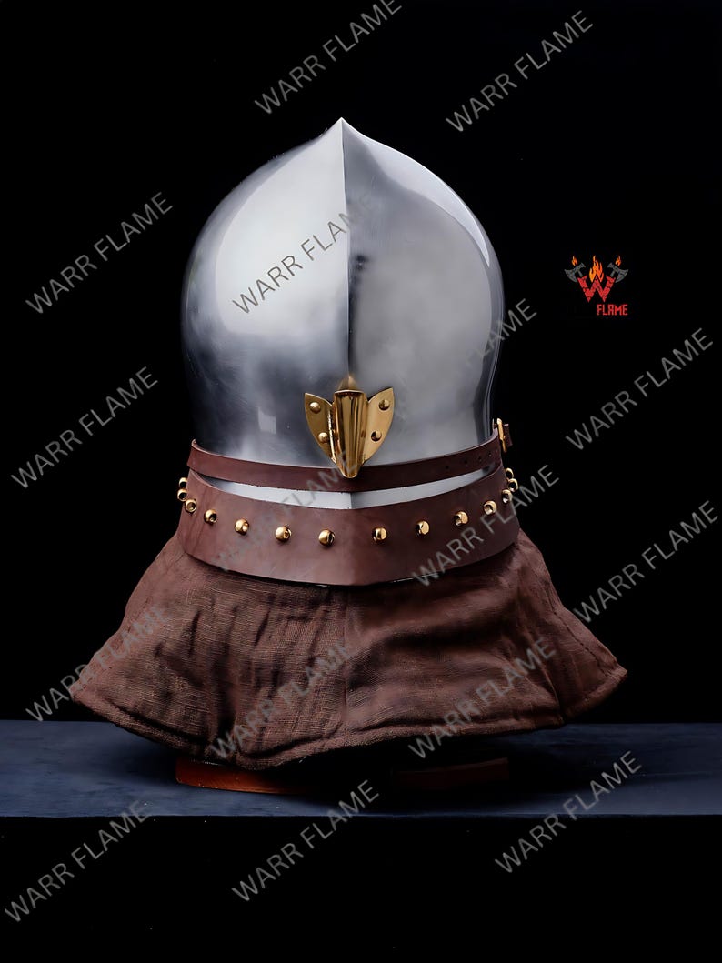 Back view of gothic knight helmet handcrafted by WARR FLAME artisans