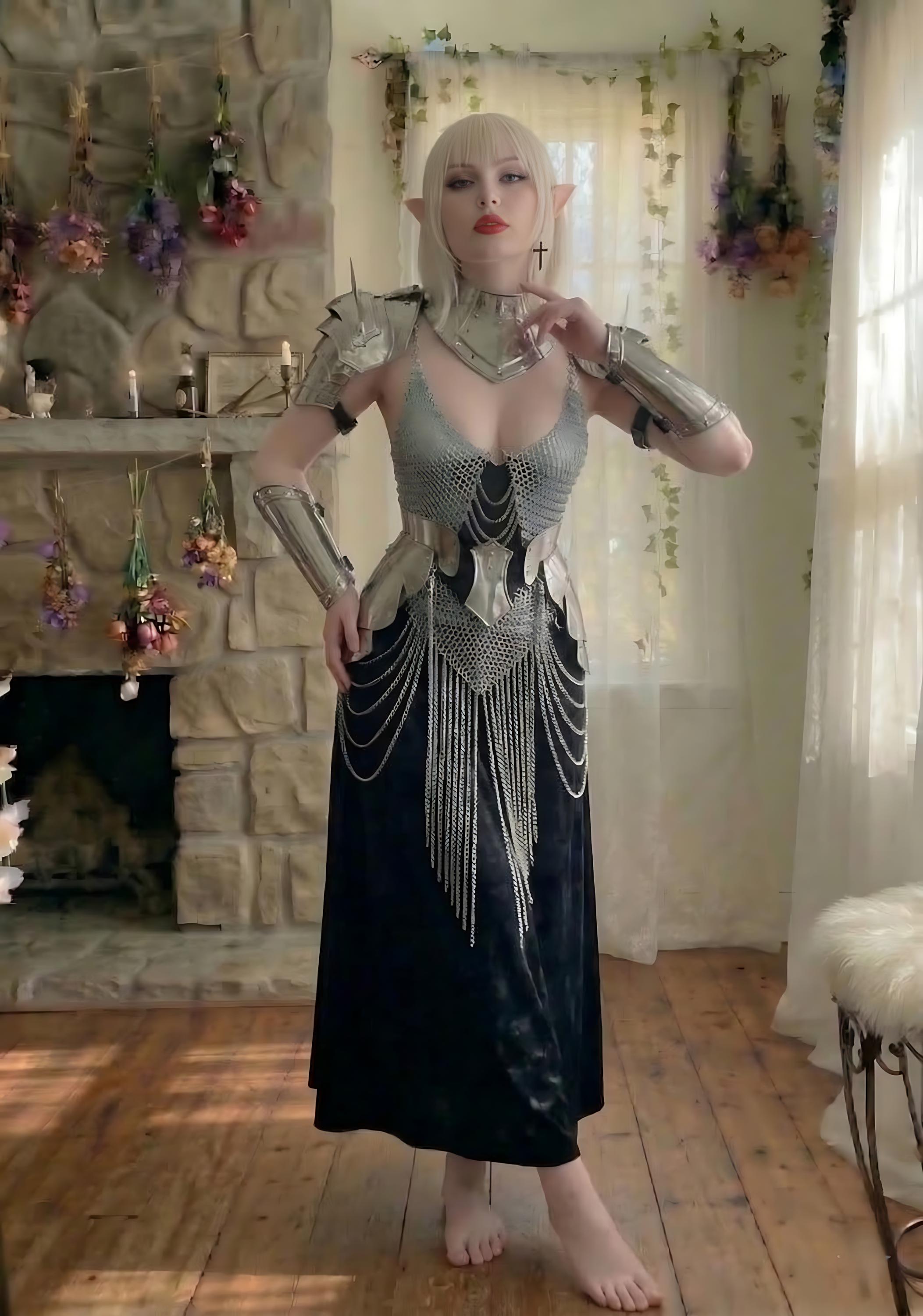 Female Chainmail Armor Set Medieval Warrior Cosplay Ren Faire LARP ...