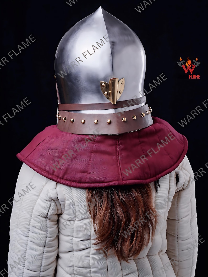 Back view of gothic knight helmet Model Weared
