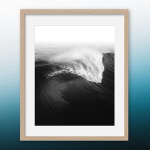 Be Water – Ocean Wave Photography Print, Aerial Surf Art, Minimalist Coastal Wall Decor, Blue Sea Print, Modern Beach House Art, blue art